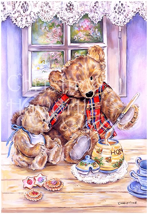Meadow Cottage Bears : Breakfast For Baby Bear &copy; Copyright Christine Haworth Designs