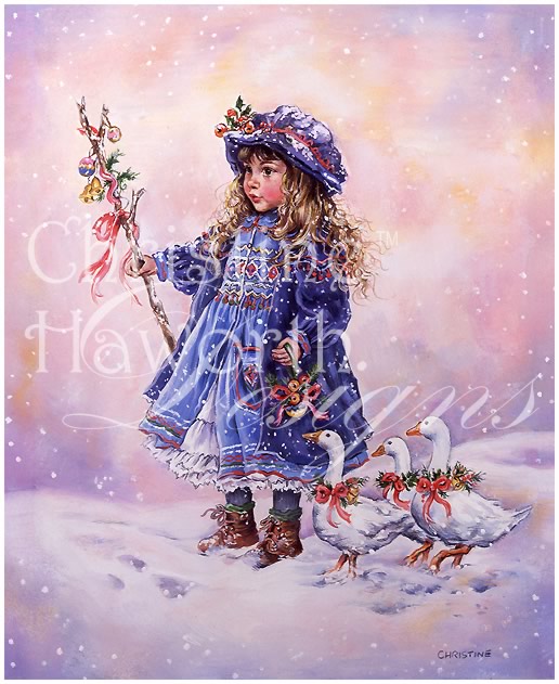 Winter Paintbox Poppets : Goose Girl &copy; Copyright Christine Haworth Designs